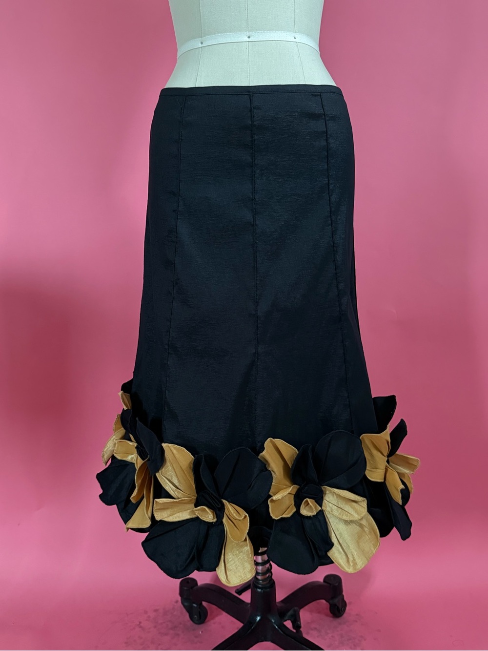 Vintage 90s/Y2K Darling Rosette Bubble Midi Skirt ~M